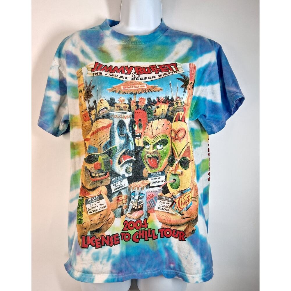 Jimmy‎ Buffet License to Chill Tour 2004 T-Shirt Women's Medium Cotton Tie Dye